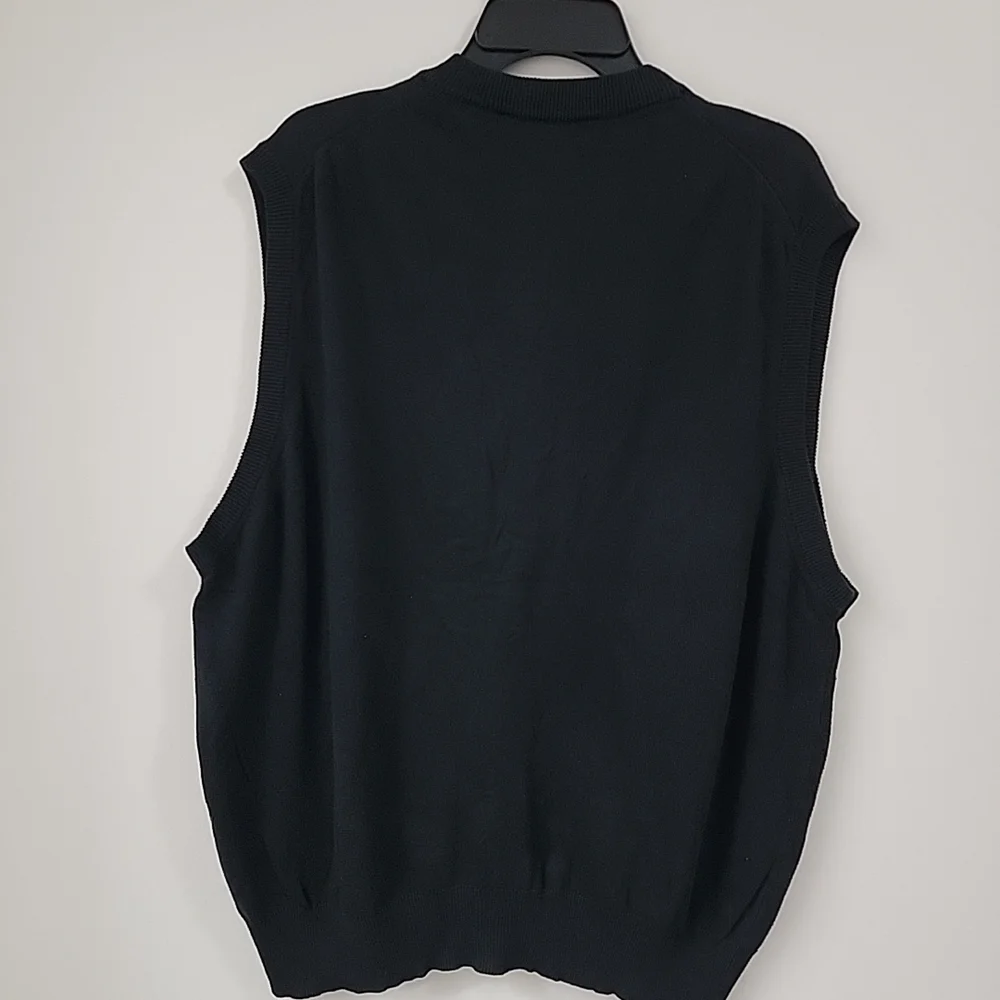 Men's Vintage Pronto Uomo Firenze black  cardigan Vest Sz XL Cotton Blend Italy